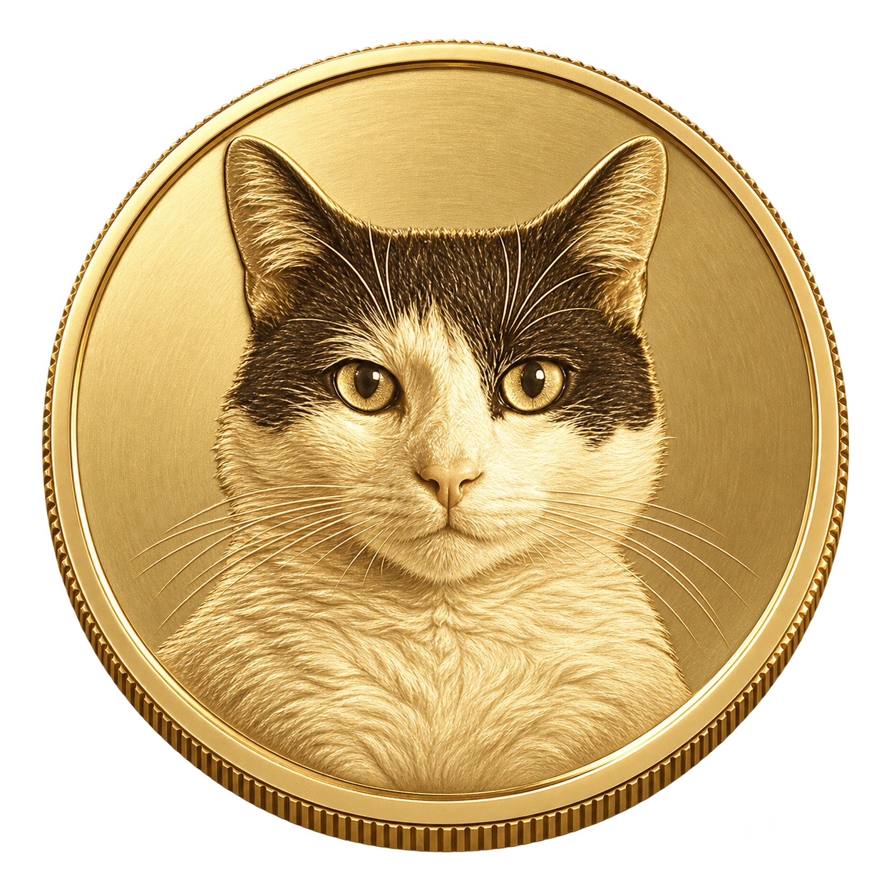 Golden Cat promotional coin with sculpted relief